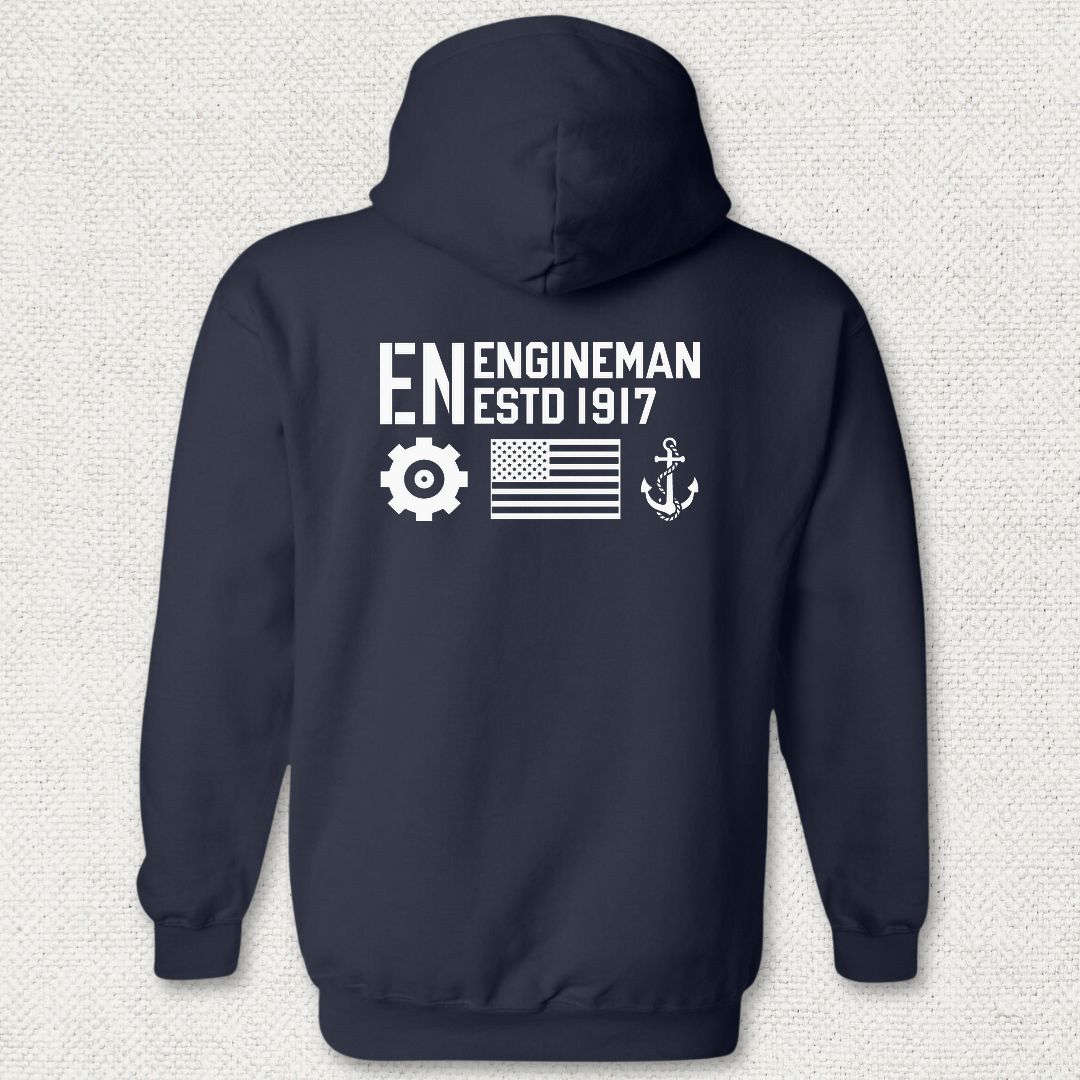 EN - Flag & Anchor Hoodie - Navy