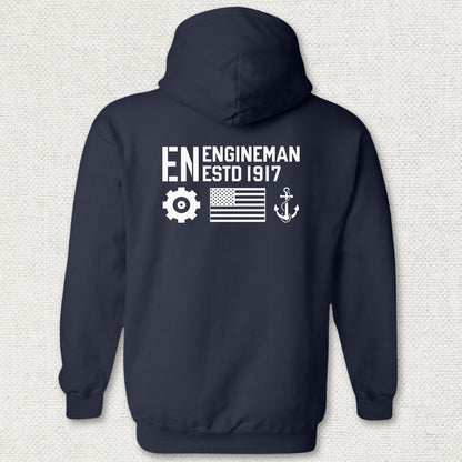 EN - Flag & Anchor Hoodie - Navy