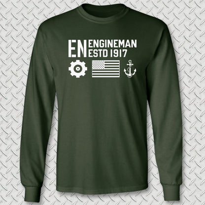 EN - Flag & Anchor Long Sleeve Tee - Forest Green