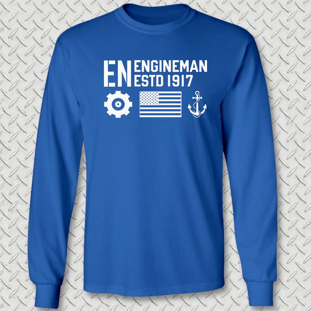 EN - Flag & Anchor Long Sleeve Tee - Royal Blue