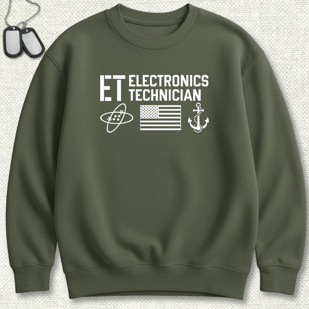ET - Flag & Anchor Sweatshirt - Military Green
