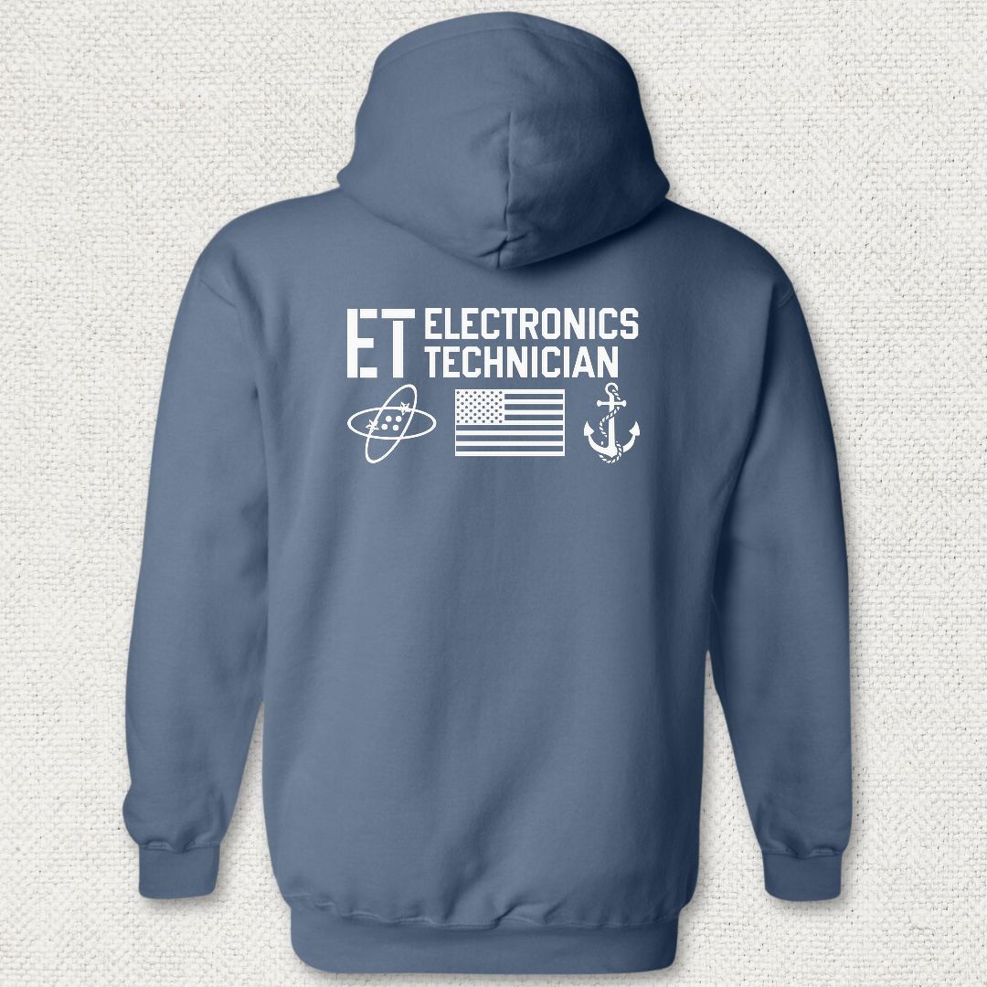 ET - Flag & Anchor Hoodie - Heather Navy