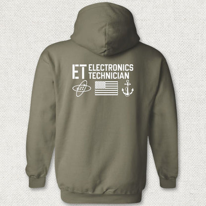 ET - Flag & Anchor Hoodie - Military Green