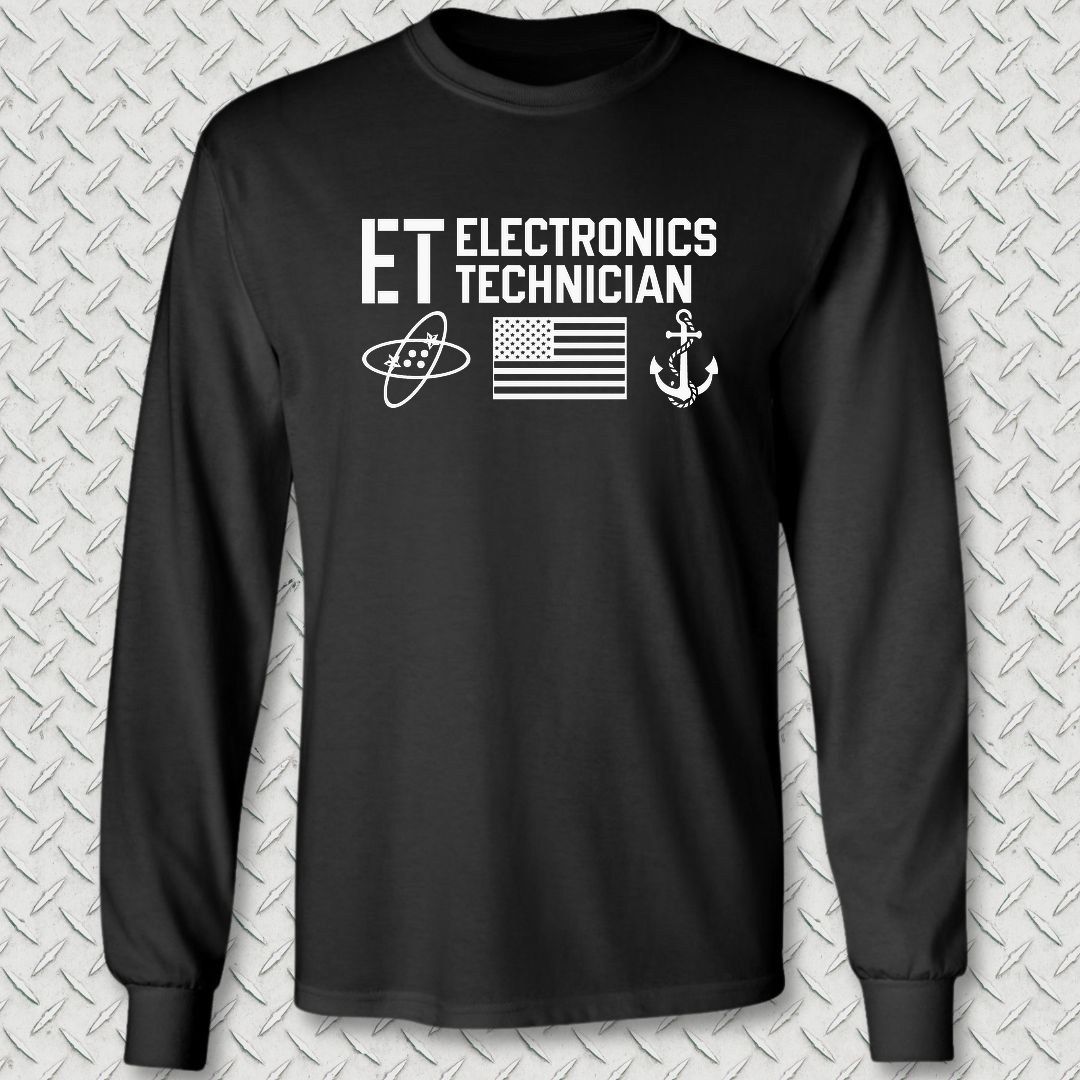 ET - Flag & Anchor Long Sleeve Tee - Black