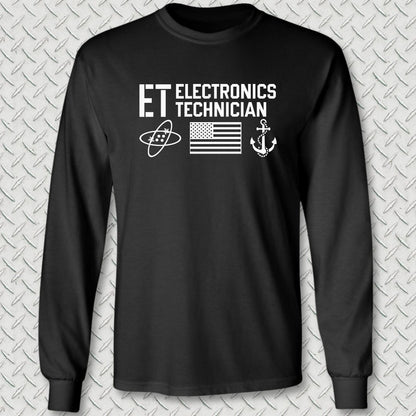 ET - Flag & Anchor Long Sleeve Tee - Black