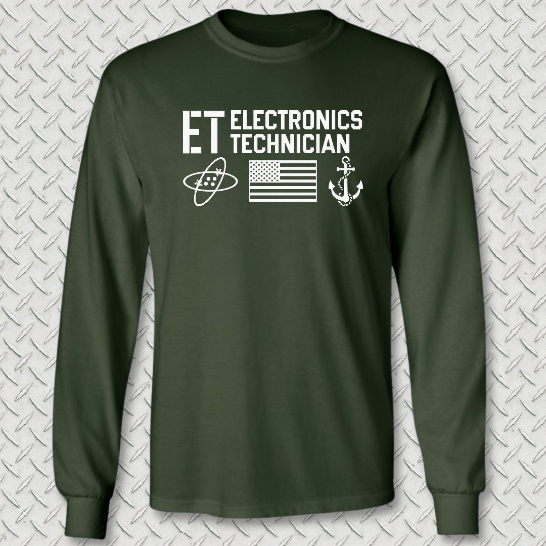 ET - Flag & Anchor Long Sleeve Tee - Forest Green