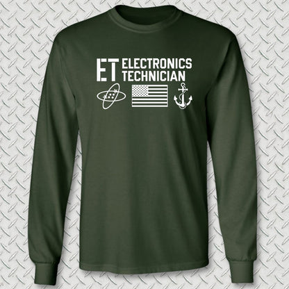 ET - Flag & Anchor Long Sleeve Tee - Forest Green