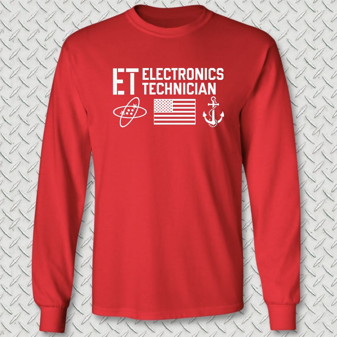 ET - Flag & Anchor Long Sleeve Tee - Red