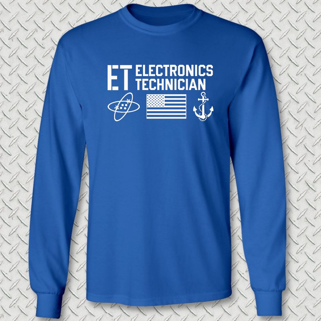 ET - Flag & Anchor Long Sleeve Tee - Royal Blue