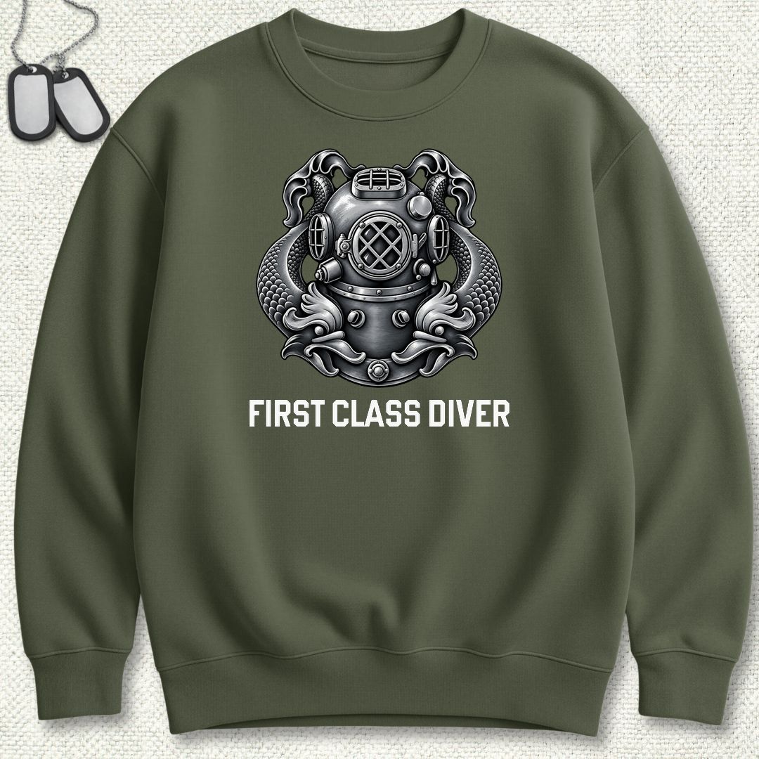 First Class Diver Sweatshirt - Military Green