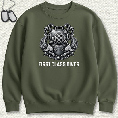 First Class Diver Sweatshirt - Military Green