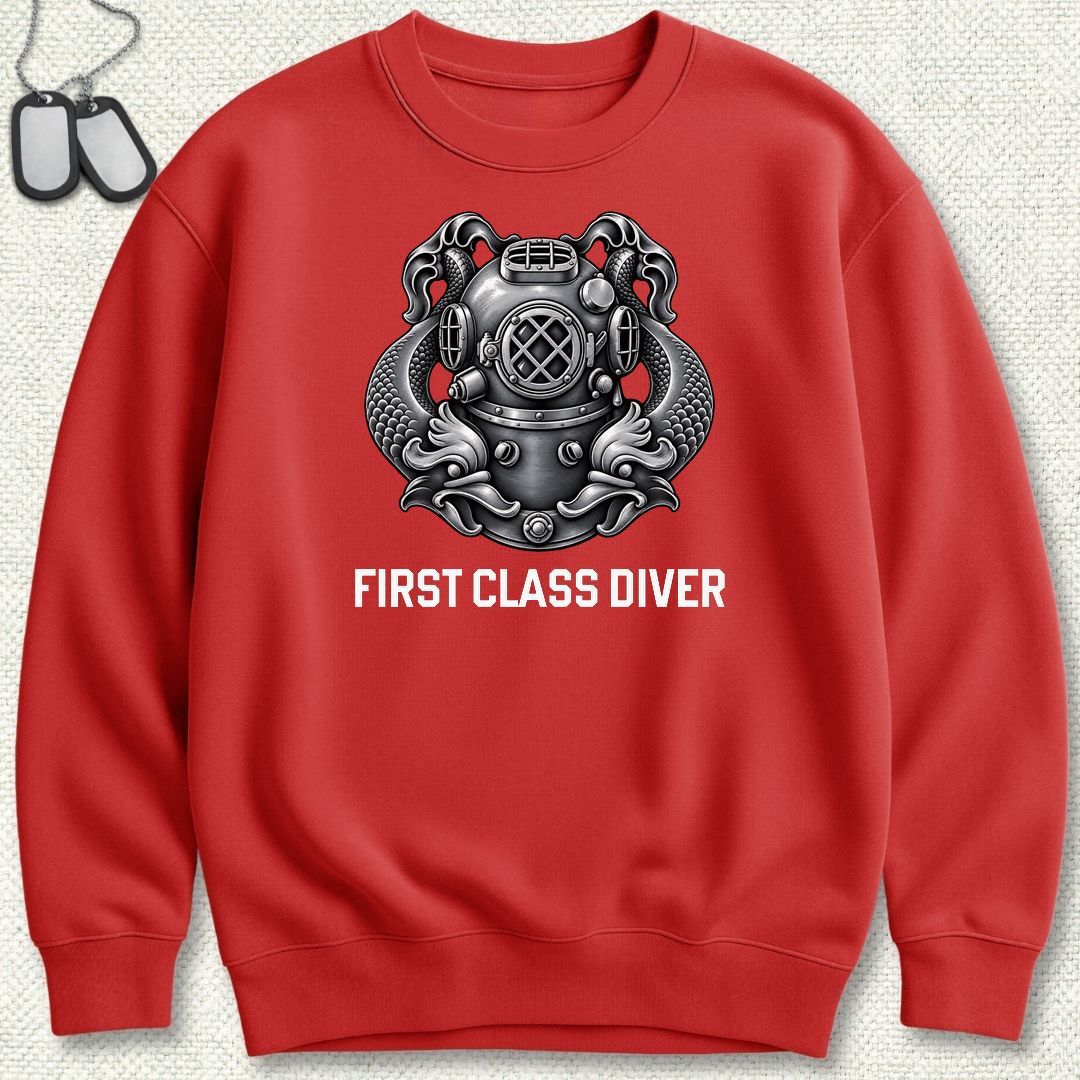 First Class Diver Sweatshirt - Red