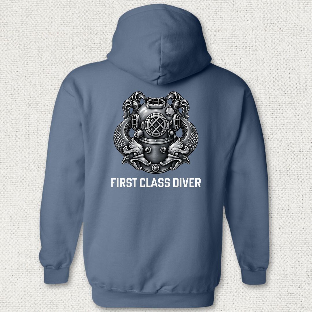 First Class Diver Hoodie - Heather Navy