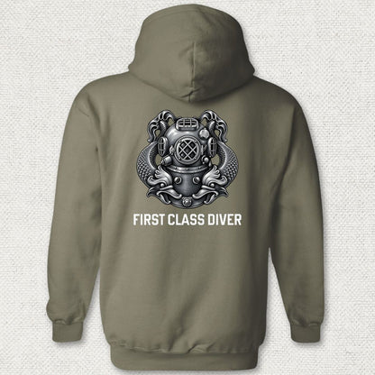 First Class Diver Hoodie - Military Green