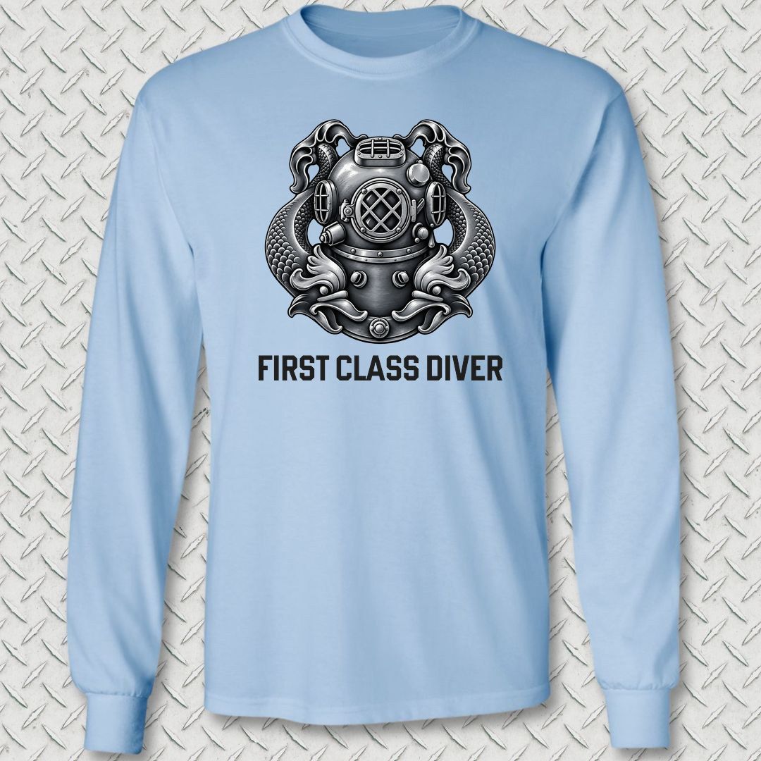 First Class Diver Long Sleeve Tee - Light Blue