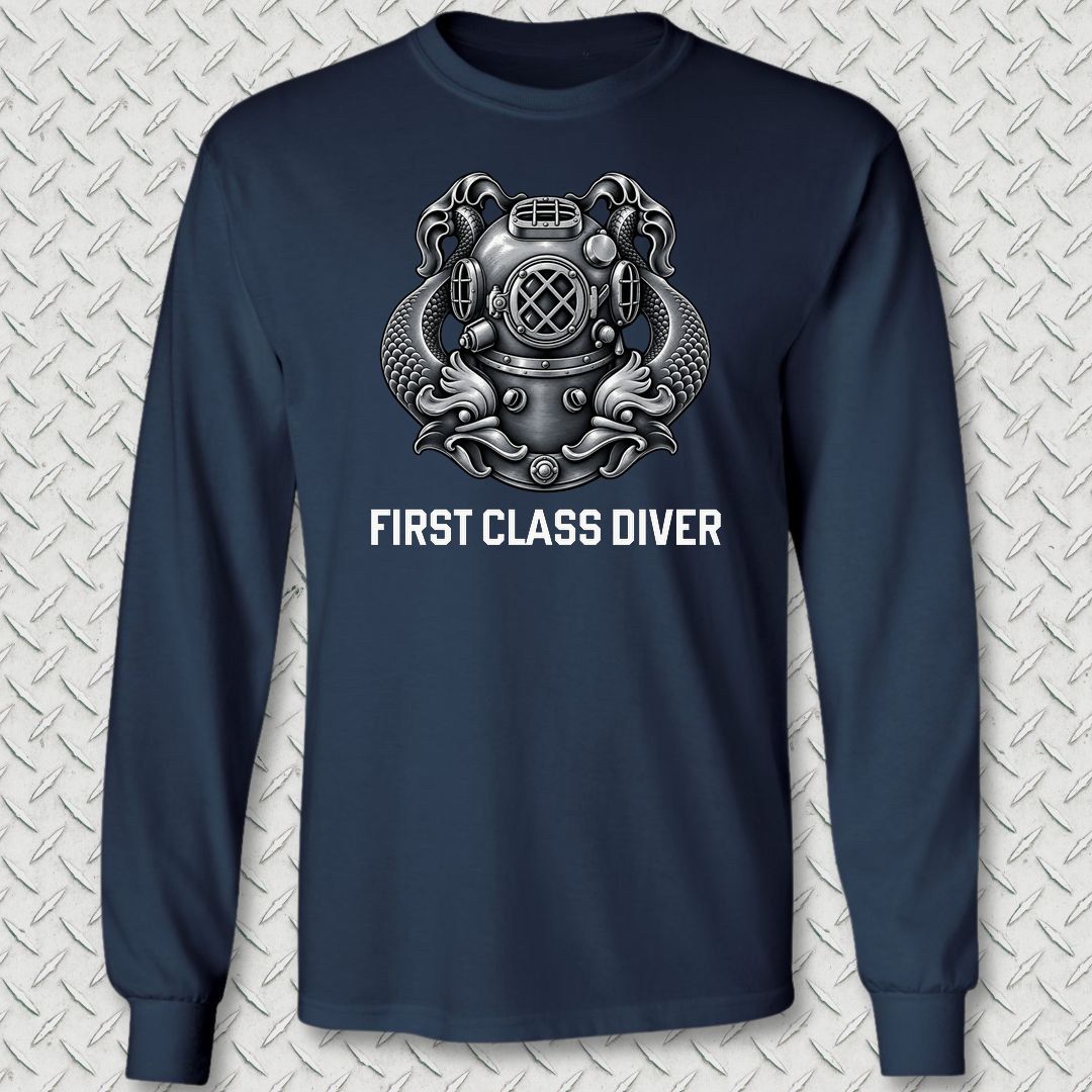 First Class Diver Long Sleeve Tee - Navy