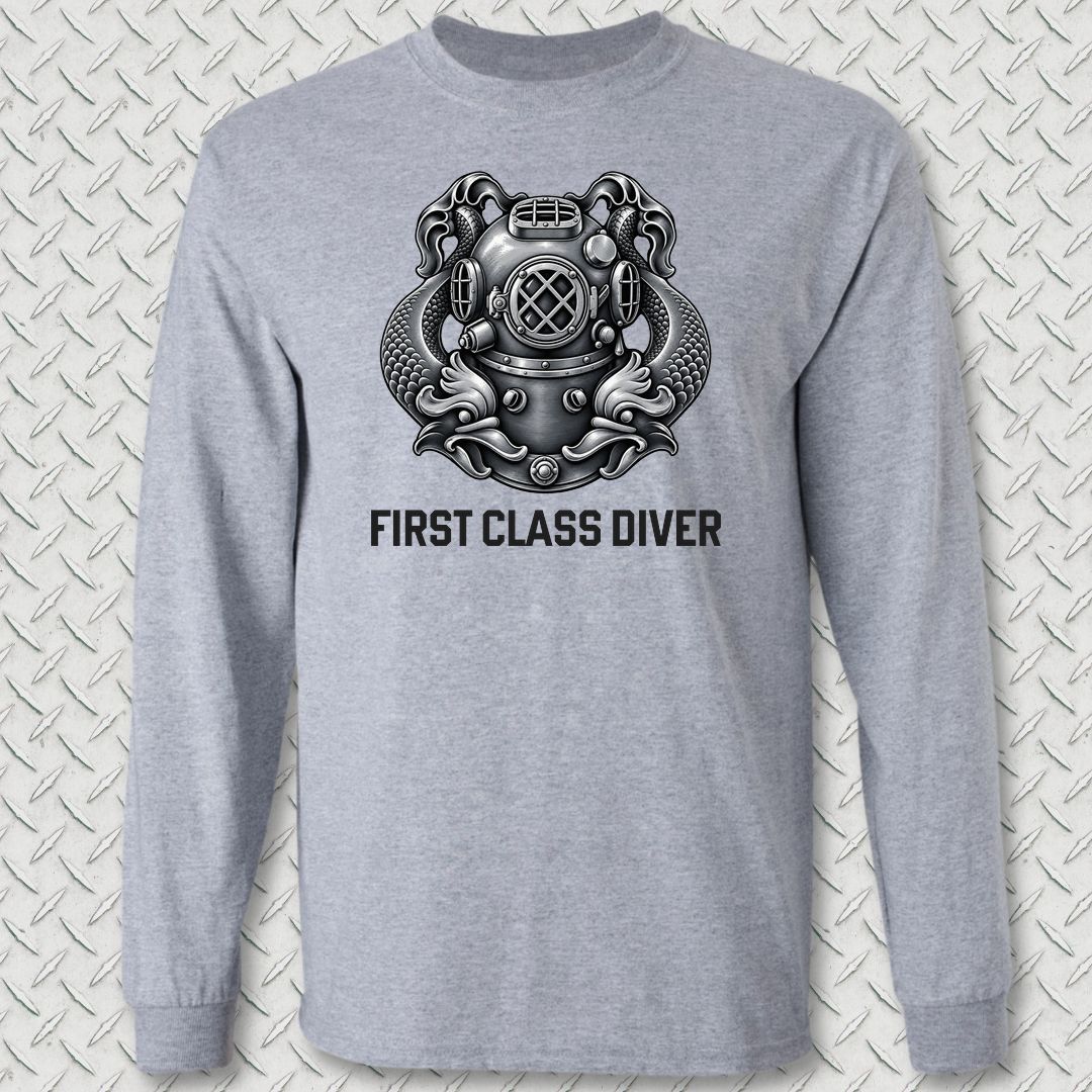 First Class Diver Long Sleeve Tee - Sport Grey