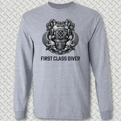 First Class Diver Long Sleeve Tee - Sport Grey