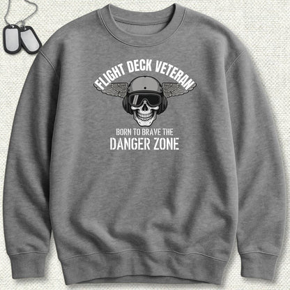 Flight Deck Veteran - Danger Zone Sweatshirt - Graphite Heather