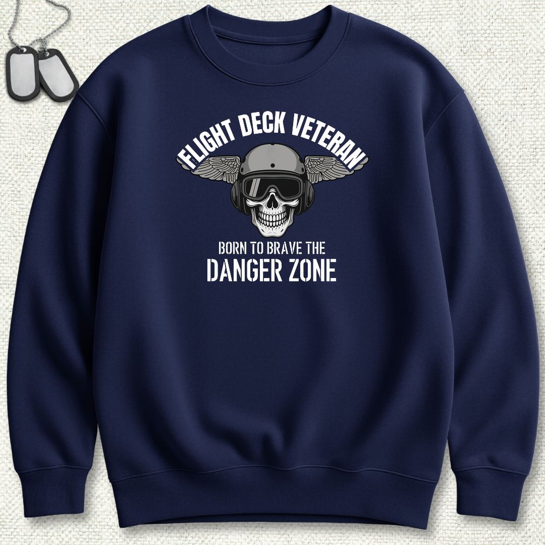 Flight Deck Veteran - Danger Zone Sweatshirt - Navy