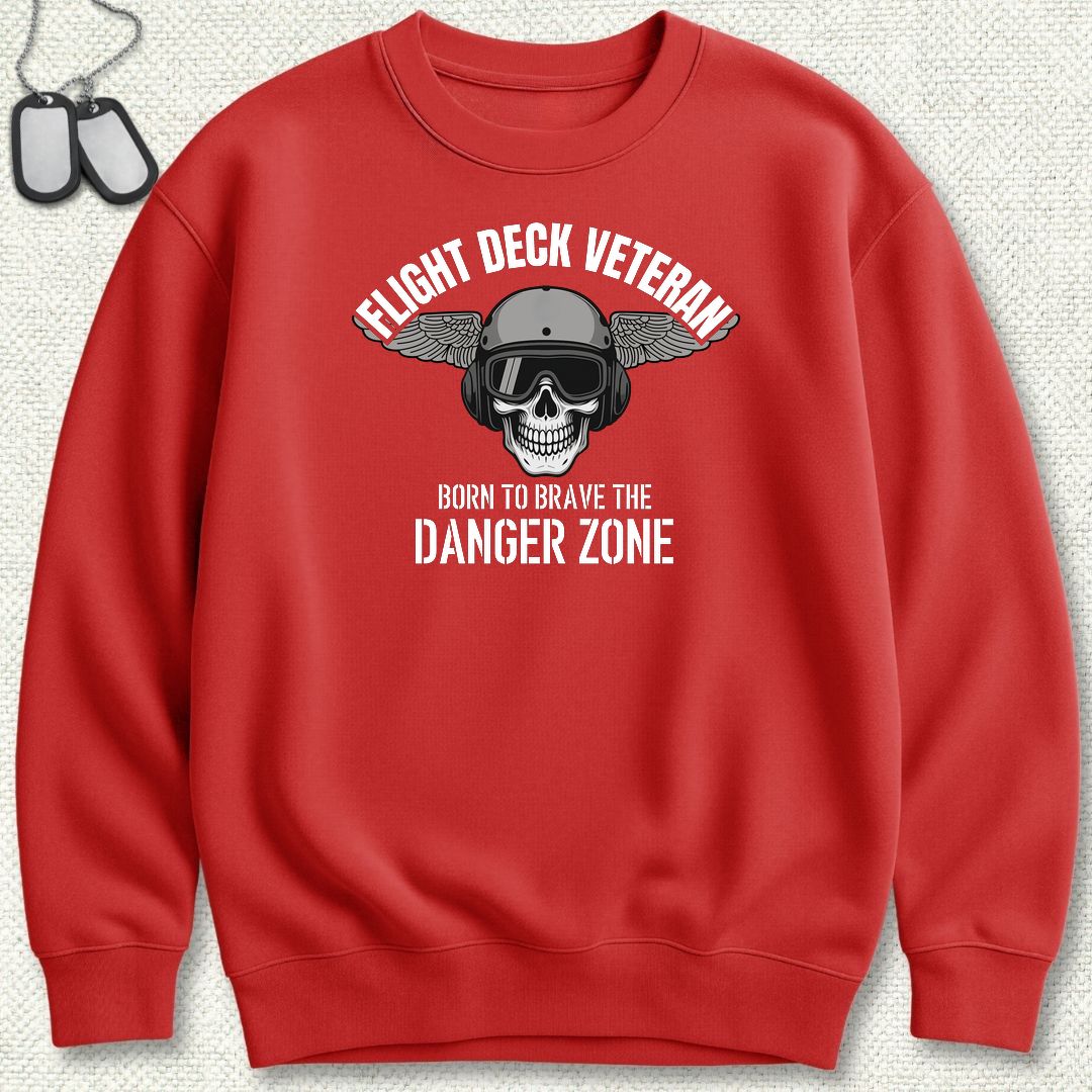 Flight Deck Veteran - Danger Zone Sweatshirt - Red