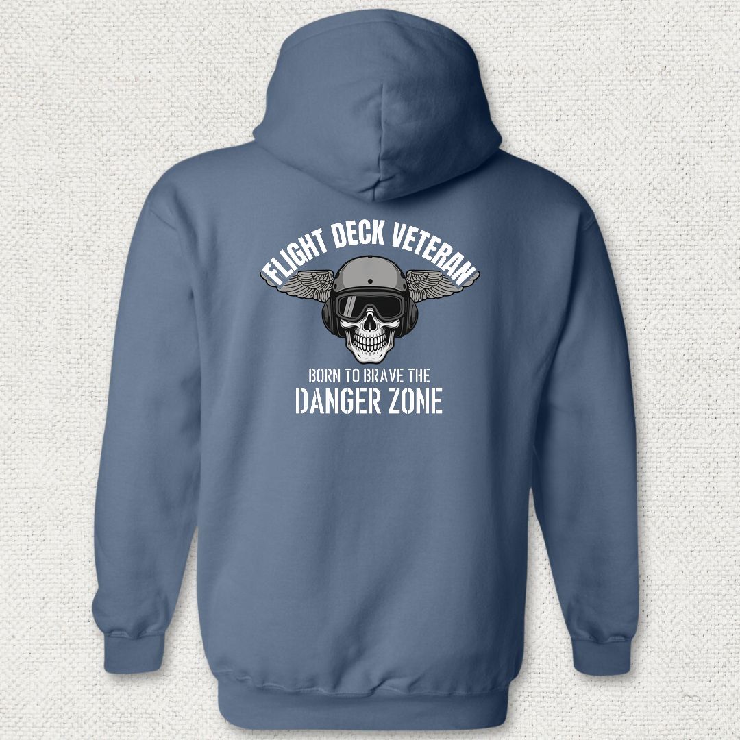 Flight Deck Veteran - Danger Zone Hoodie - Heather Navy
