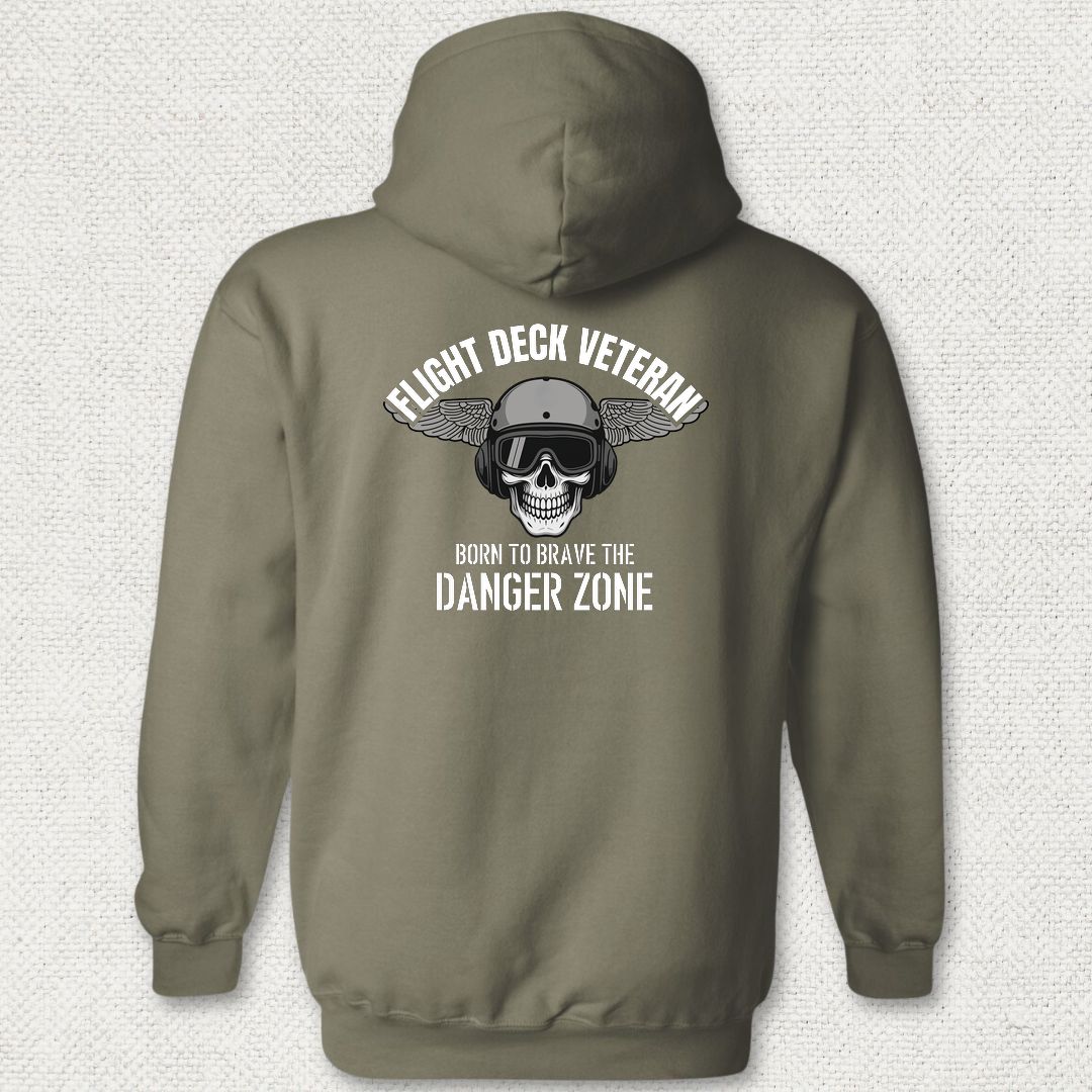 Flight Deck Veteran - Danger Zone Hoodie - Military Green