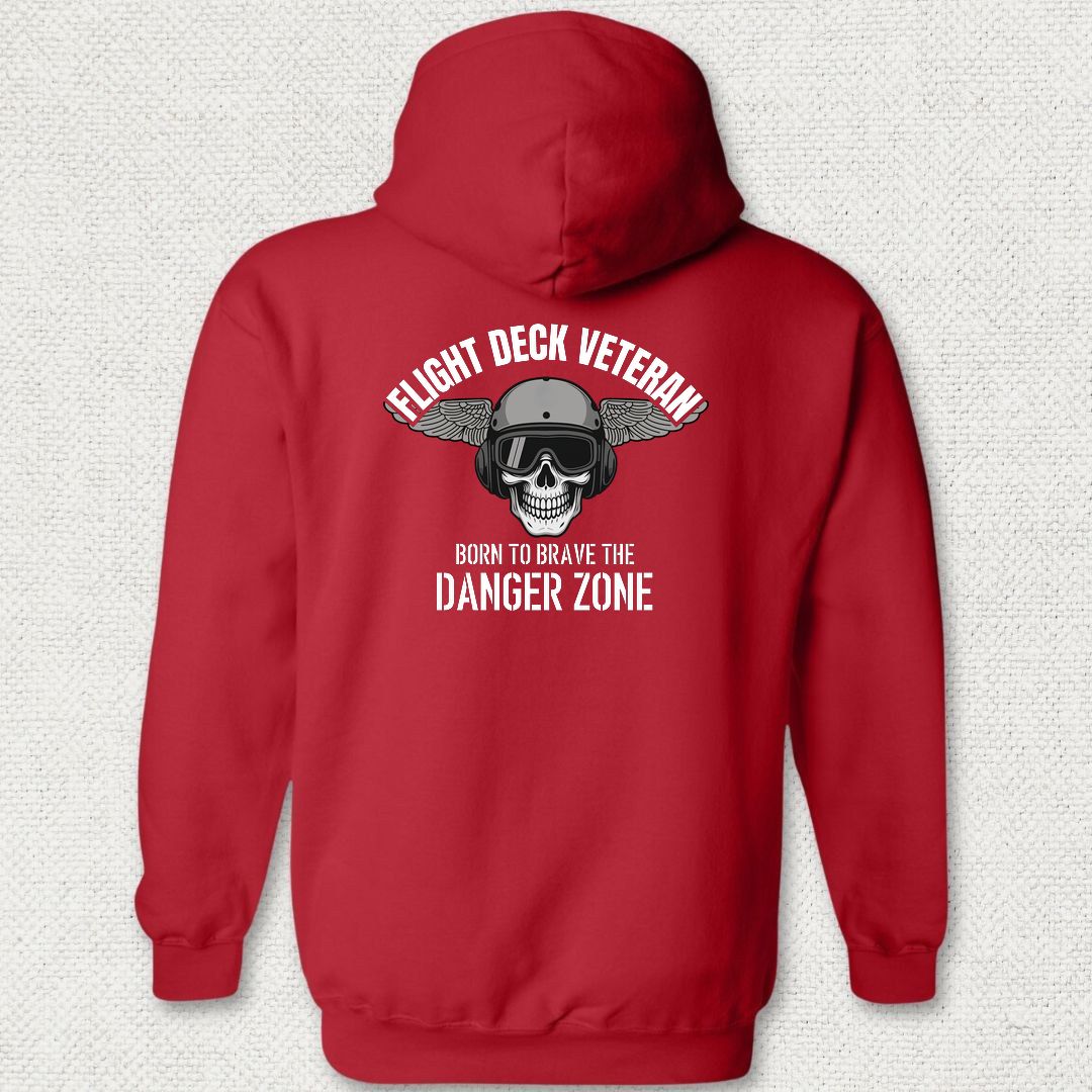 Flight Deck Veteran - Danger Zone Hoodie - Red