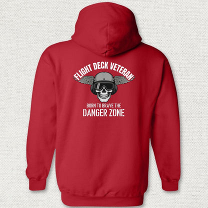 Flight Deck Veteran - Danger Zone Hoodie - Red