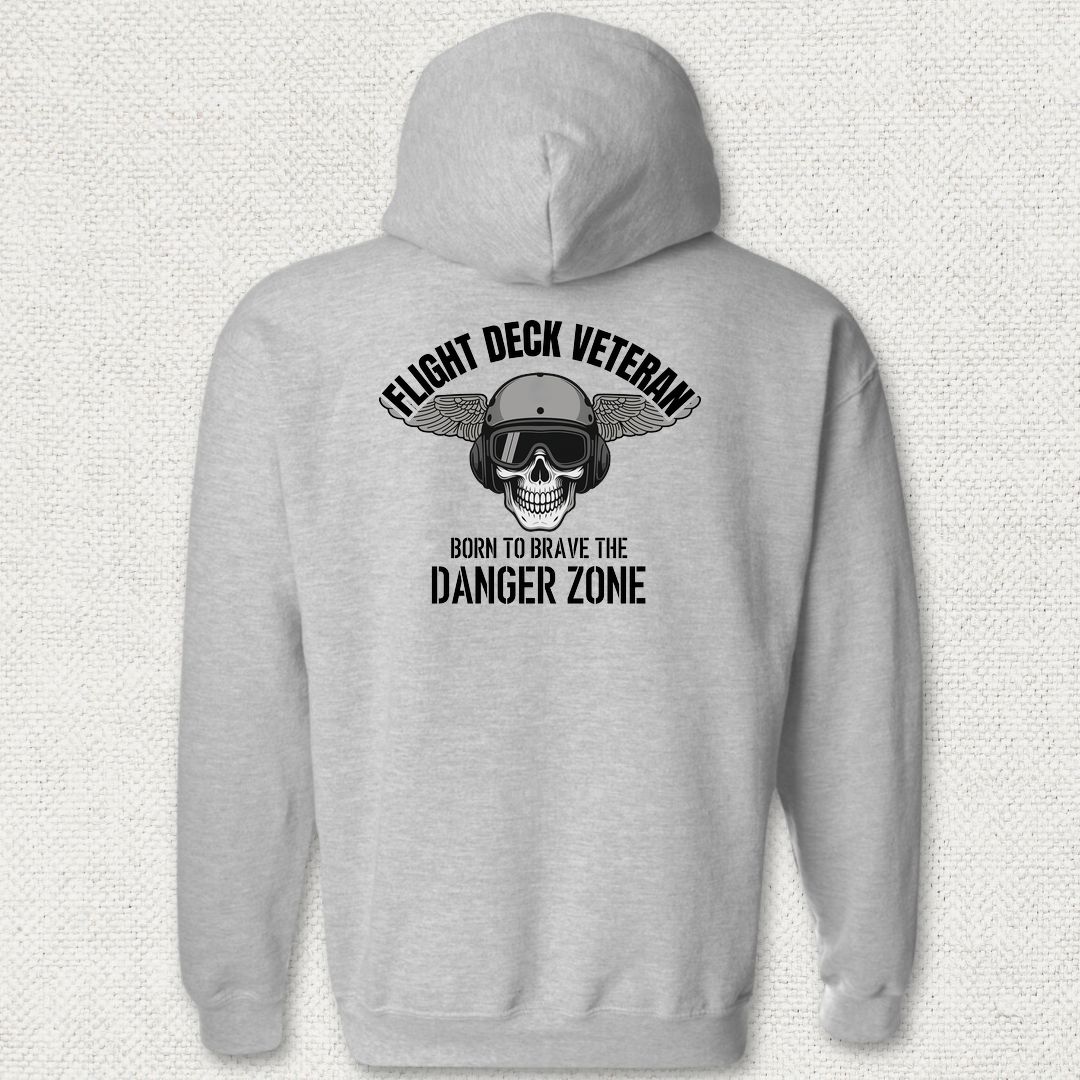 Flight Deck Veteran - Danger Zone Hoodie - Sport Grey