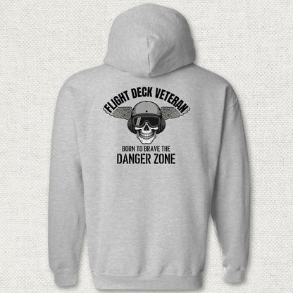 Flight Deck Veteran - Danger Zone Hoodie - Sport Grey