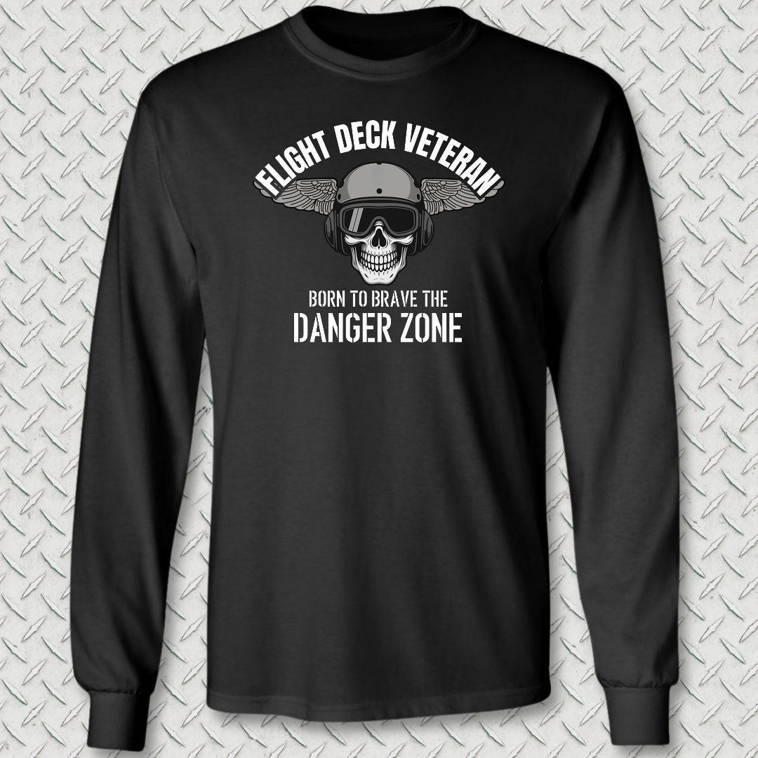 Flight Deck Veteran - Danger Zone Long Sleeve Tee - Black