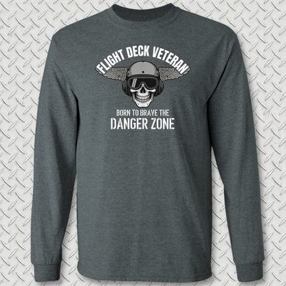 Flight Deck Veteran - Danger Zone Long Sleeve Tee - Dark Heather