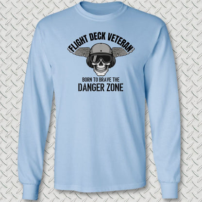 Flight Deck Veteran - Danger Zone Long Sleeve Tee - Light Blue