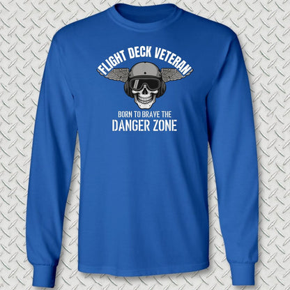 Flight Deck Veteran - Danger Zone Long Sleeve Tee - Royal Blue