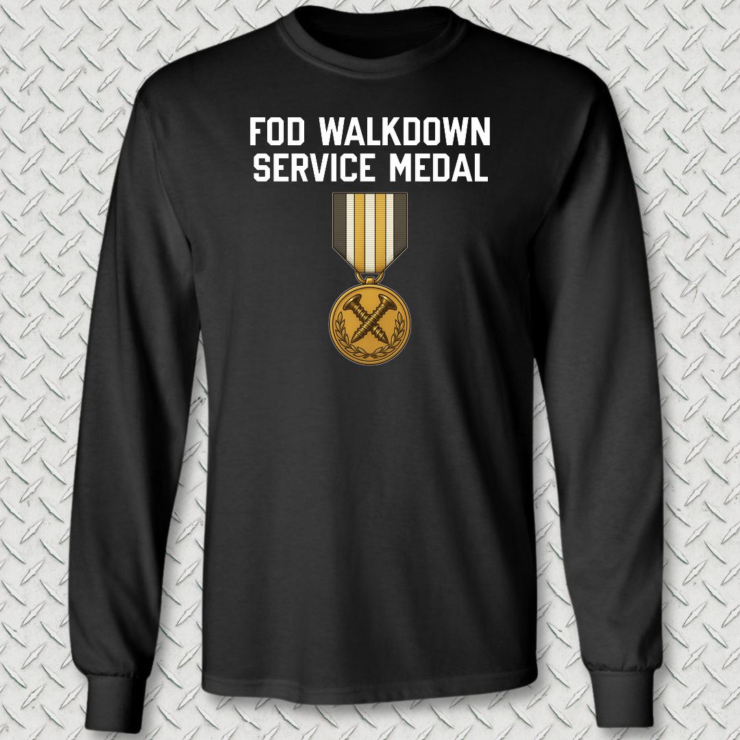 FOD Walkdown Service Medal Long Sleeve Tee - Black