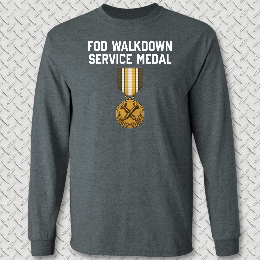FOD Walkdown Service Medal Long Sleeve Tee - Dark Heather