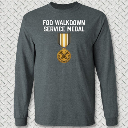 FOD Walkdown Service Medal Long Sleeve Tee - Dark Heather