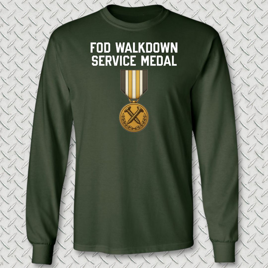 FOD Walkdown Service Medal Long Sleeve Tee - Forest Green