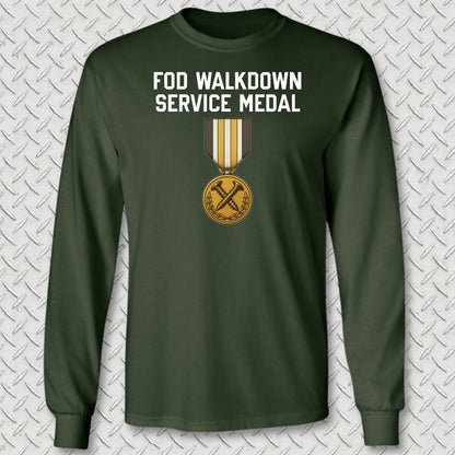 FOD Walkdown Service Medal Long Sleeve Tee - Forest Green