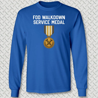 FOD Walkdown Service Medal Long Sleeve Tee - Royal Blue