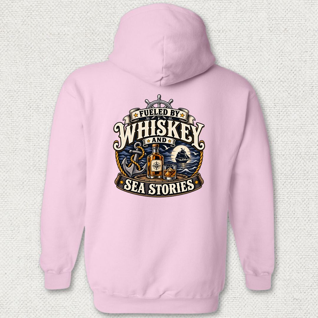 Fueled By Whiskey and Sea Stories Hoodie - Pink