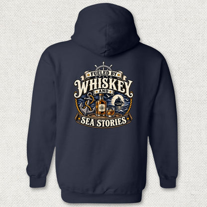 Fueled By Whiskey and Sea Stories Hoodie - Navy
