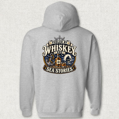 Fueled By Whiskey and Sea Stories Hoodie - Sport Grey