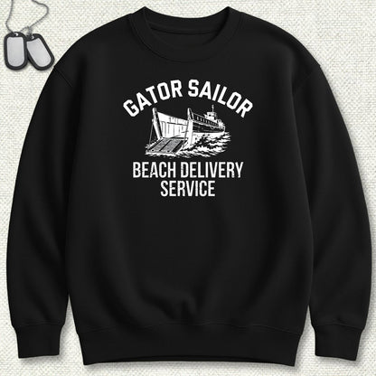 Gator Sailor Beach Delivery Service Sweatshirt - Black