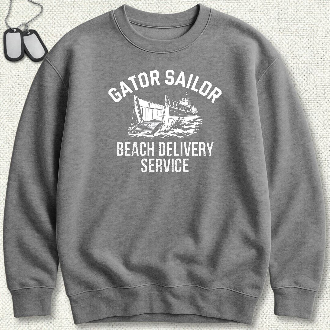 Gator Sailor Beach Delivery Service Sweatshirt - Graphite Heather