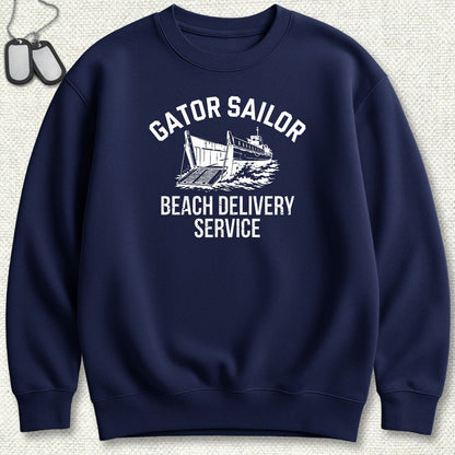 Gator Sailor Beach Delivery Service Sweatshirt - Navy