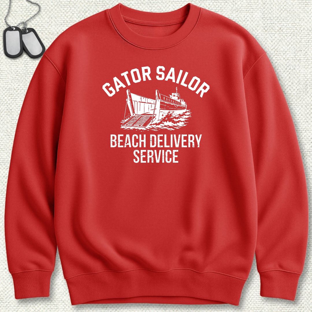 Gator Sailor Beach Delivery Service Sweatshirt - Red