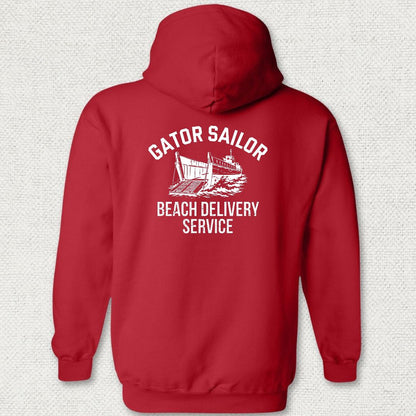 Gator Sailor Beach Delivery Service Hoodie - Red