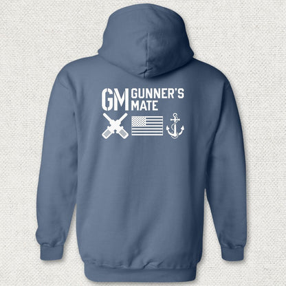 GM - Flag & Anchor Hoodie - Heather Navy